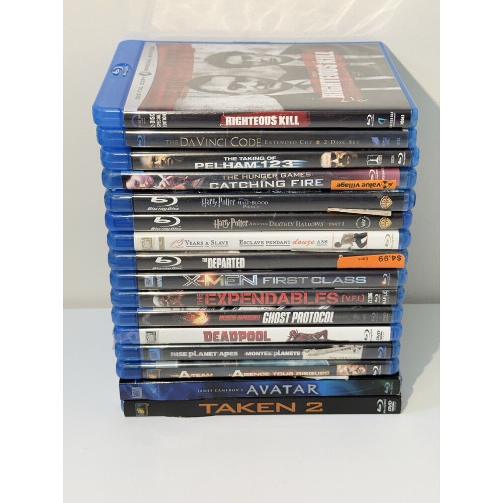 Blu-Ray Movie Lot Of 16 Movies Harry Potter Deadpool Avatar X-Men Hunger Games